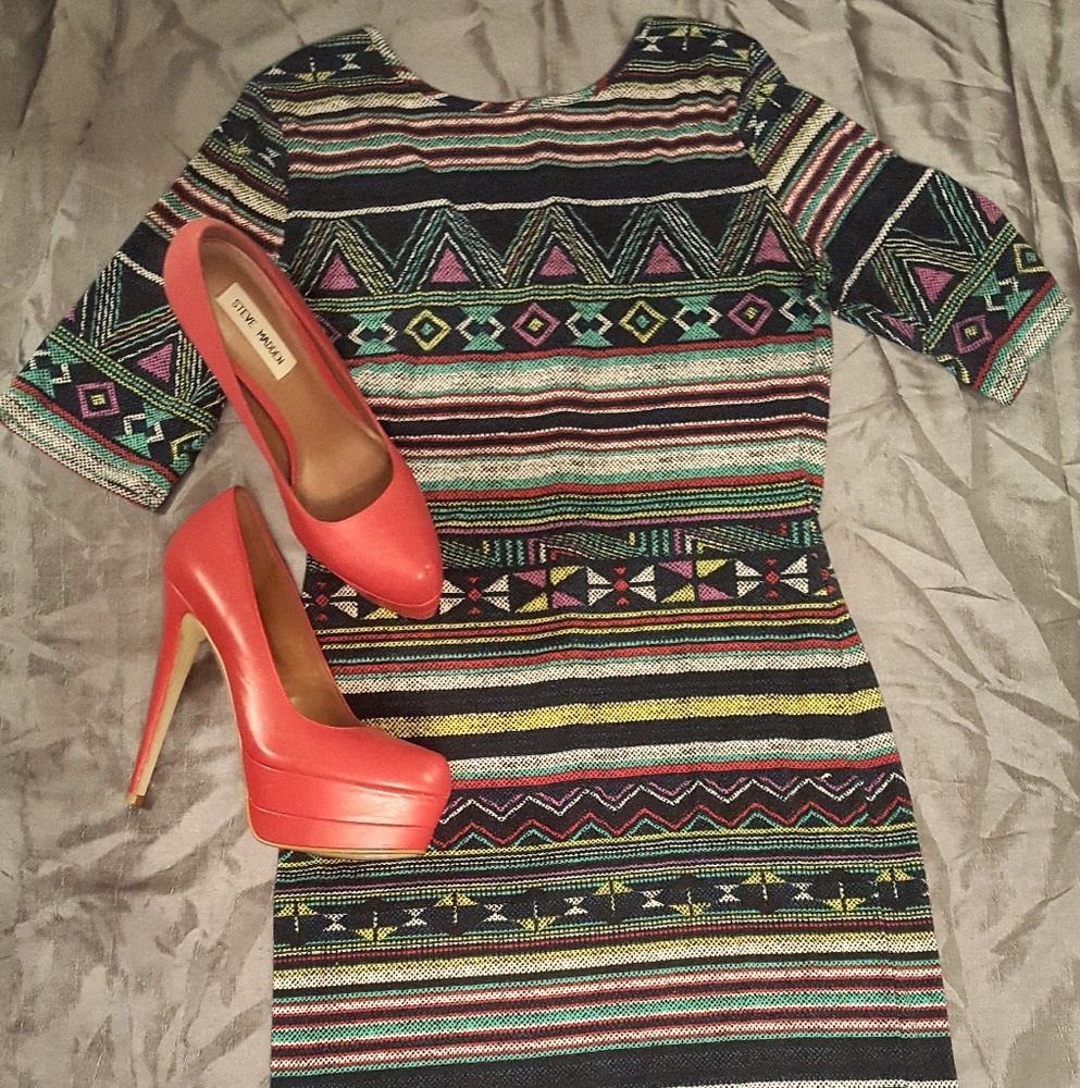 Tribal print midi dress
